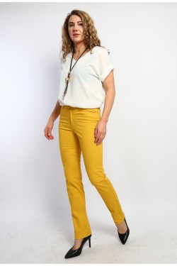 Pantalon jaune coupe droite femme