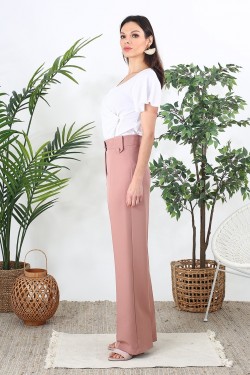 Pantalon tailleur rose