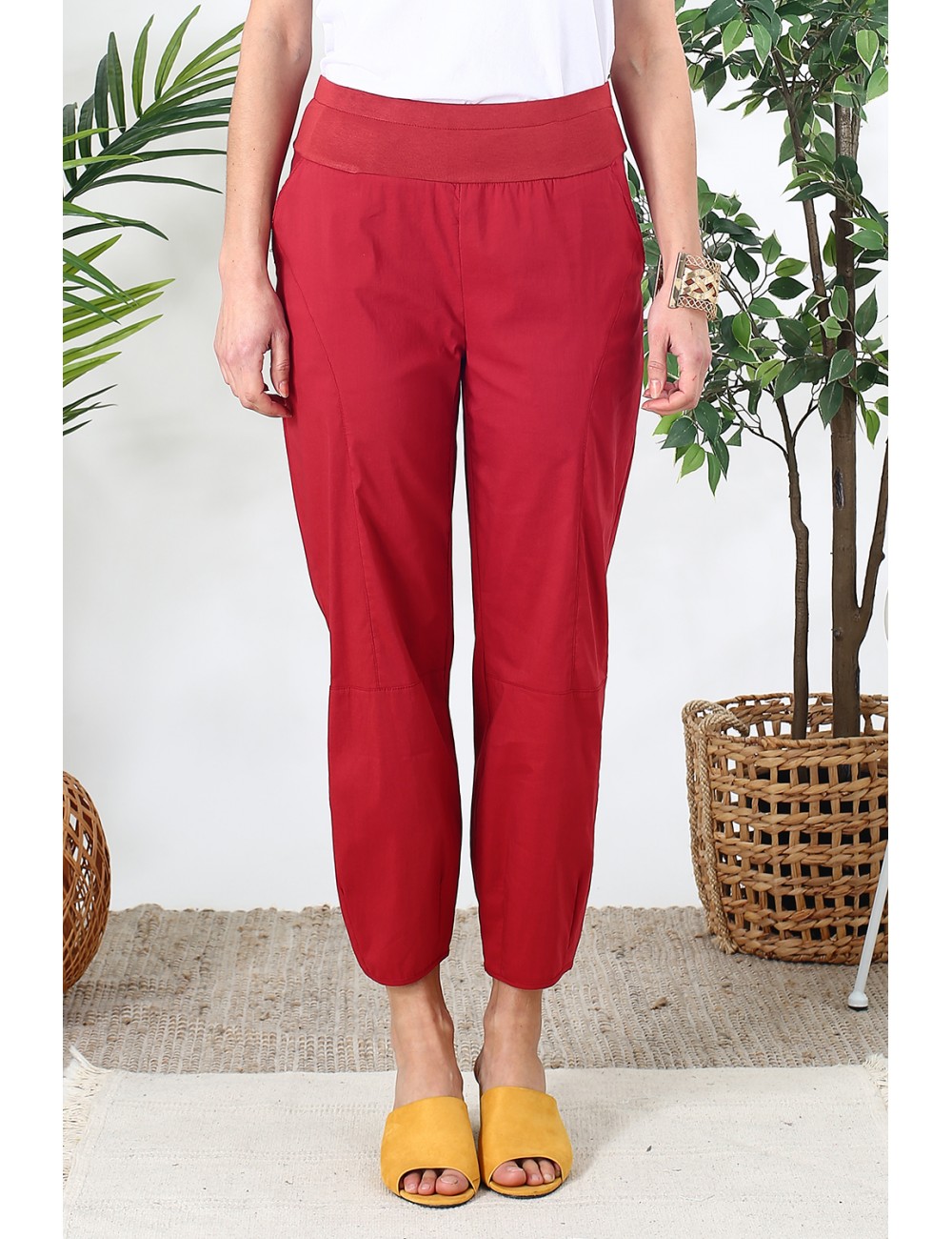 Pantalon stretch rouge