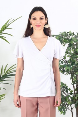 Tee-shirt blanc à manches courtes