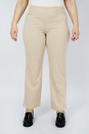 Pantalon Beige Taille Haute pour Femme | Fabrication Française