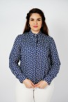 Chemise Femme Bleue Cintrée - Style Imprimé de Luxe