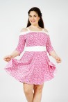 Robe patineuse fushia pour femme, made in France