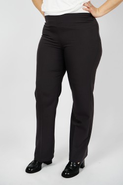 Pantalon gris pour femme, coupe droite, prêt à commander en ligne.
