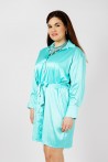 Robe Chemise en Satin Aqua pour Femmes | Livraison Rapide