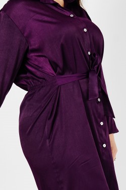 Collection 2024: Robe Chemise en Satin Violet - Livraison Rapide en France