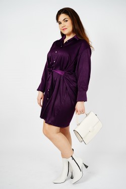 Robe Chemise en Satin Violet - Achetez en Ligne, Livrez Vite!