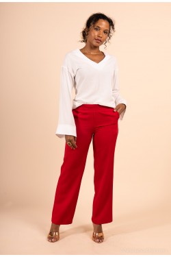 Pantalon rouge coupe droite