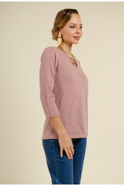 Pull en maille rose