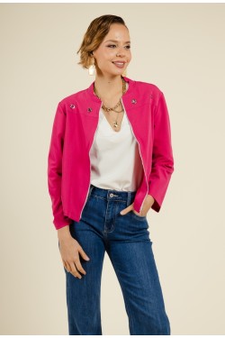 Veste Bomber Revisité Fuschia - Audacieuse et Moderne