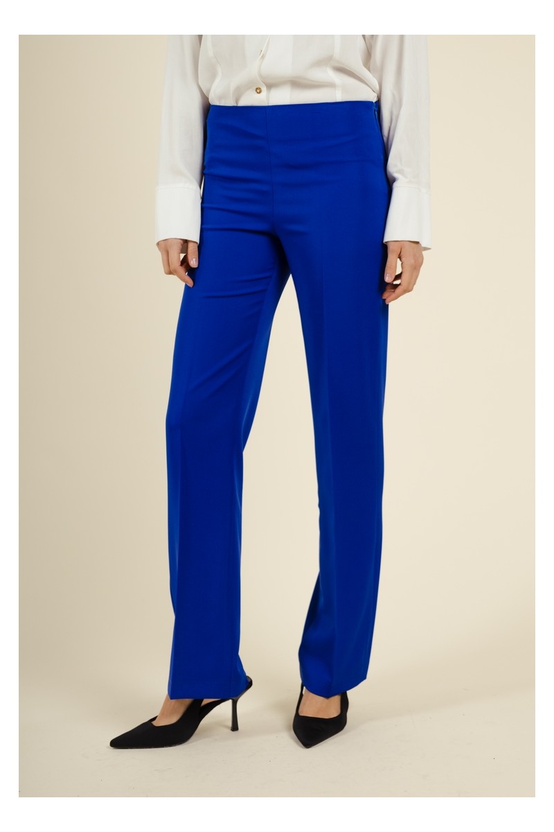 Pantalon bleu roi Coupe Droite Uni - Élégance et Confort