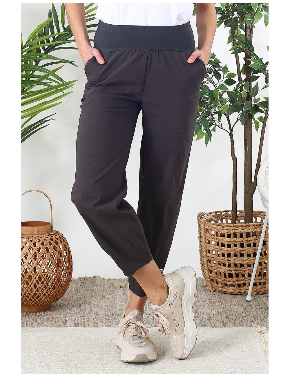 Pantalon stretch gris