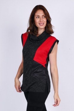 Pull col roulé sans manches
