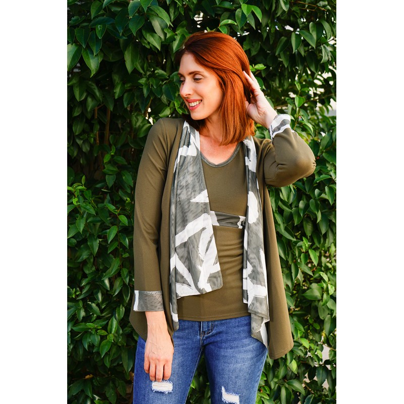 Débardeur kaki imprimé