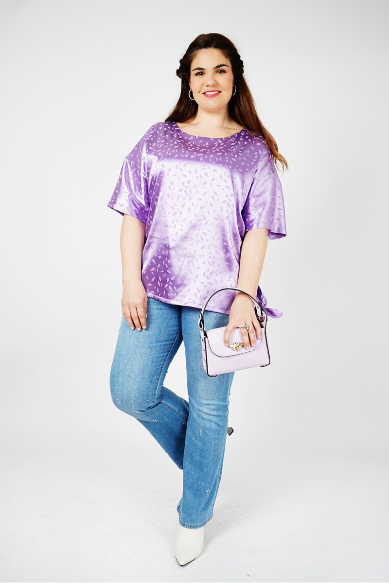 Tunique Femme en Satin Lilas:
