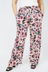 PANTALON NOIR FLUIDE IMPRIMÉ FLORAUX