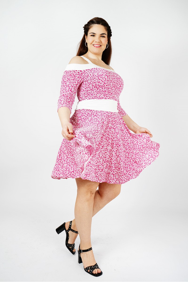 Achat en ligne de robe patineuse fushia française