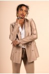 Veste de tailleur croisée beige