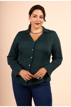 Chemise verte cintré col en V