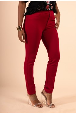 Pantalon slim rouge épais...