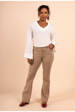 Jeans coupe boucut beige