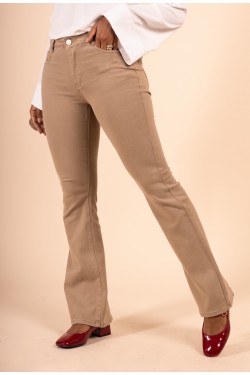 Jeans cotton coupe boucut beige