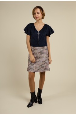 Robe marine droite en...