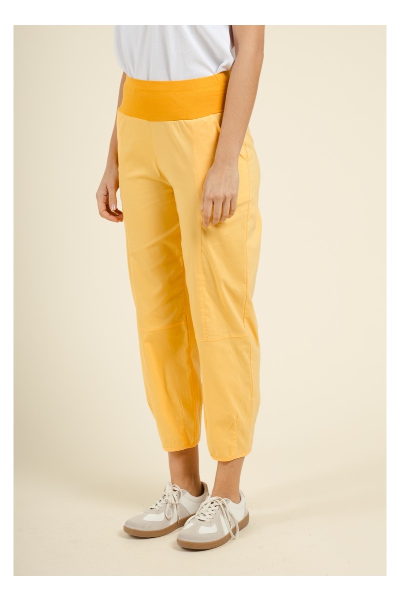 Pantalon stretch Jaune avec sa ceinture élastique