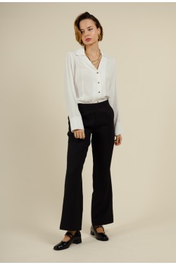Pantalon à pince noir coupe droite