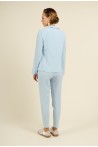 Pantalon de Tailleur à Pince 7/8 en Crêpe avec Taille Haute et Fermeture Zip
