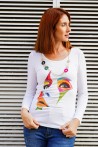 Tee shirt en viscose manches longues