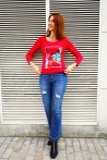 Tee shirt en viscose manches longues