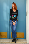 Tee shirt en viscose manches longues