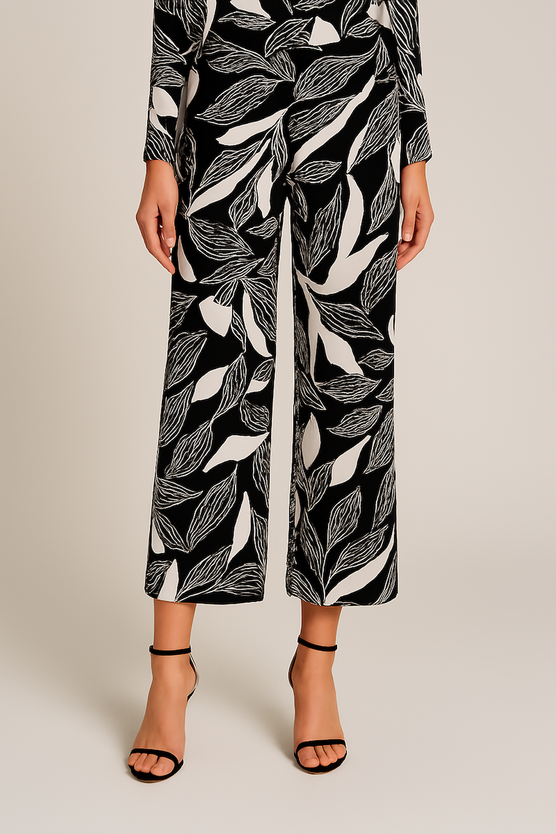 Pantalon fluide à motifs abstraits – Coupe droite & fabrication française