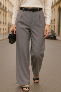 Pantalon large et fluide taille haute
