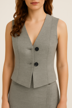 Gilet Gris Sans Manches- Originalité et élégance