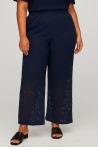 Pantalon Large en dentelle Bleu Marine – chic et Confort