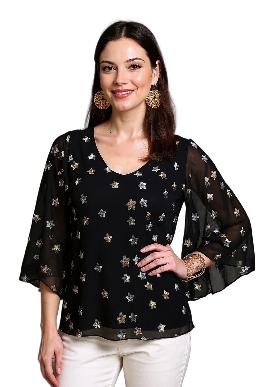 Tunique Noire Femme - Taille 4 (46) - État Très Bon - Occasion