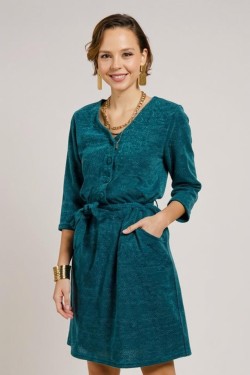 Robe Droite vert canard à...