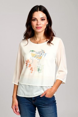 Blouse imprimé motif floral...