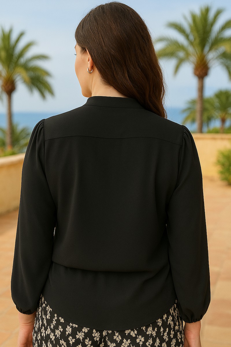 Chemisier fluide en maille crêpe - Bleu - Grandes tailles - Femme - 15