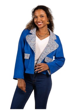 Veste ouverte en suédine et...