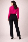 Pantalon femme noir coupe droite taille haute Multiples