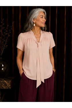 Chemise rose col foulard FEMME