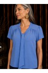 Chemise bleu col foulard