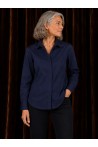 Chemise cintré en coton bleu marine
